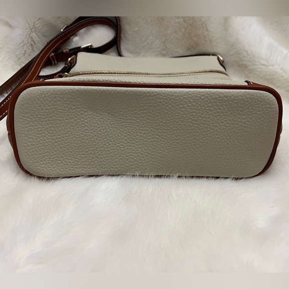Dooney & Bourke Cream Pebble Grain Leather Crossbody - Picture 2 of 10